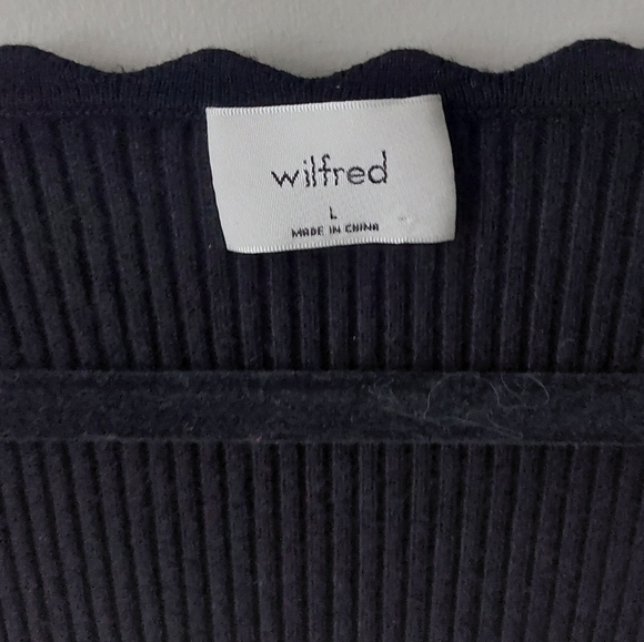 Wilfred Aritzia black ribbed knit midi dress. Large L - Picture 3 of 3